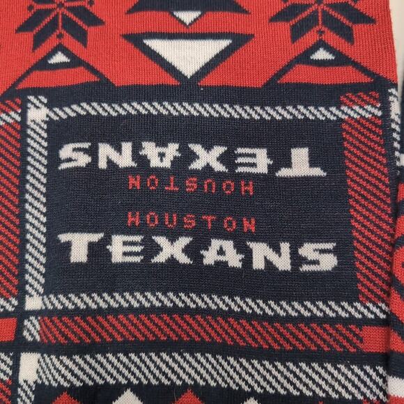 NFL Houston Texans Football Team Ugly Christmas Sweater Men's M Red Black Flaw - Picture 6 of 16